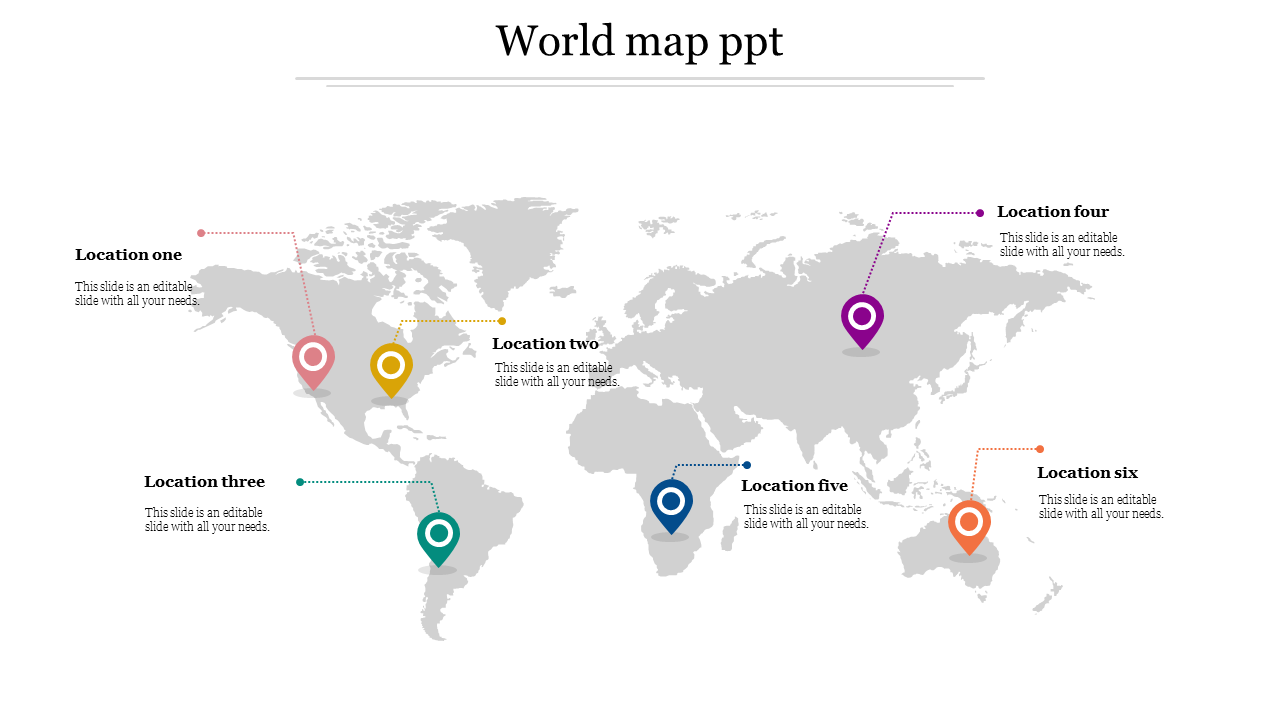 World Map PowerPoint Presentation Template & Google Slides